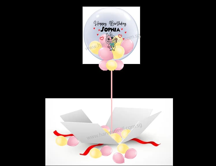 Surprise Gift Box with Customize Labubu Bubble Balloon Singapore